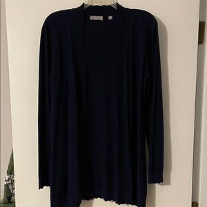 Evolution Navy Scalloped Open-Front Cardigan XLP